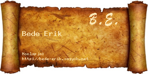 Bede Erik névjegykártya